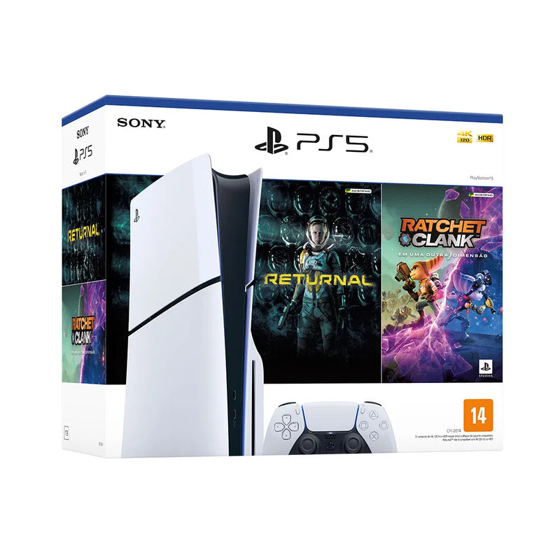 Console Sony PlayStation 5 Slim + Returnal e Ratchet & Clank - SO000124PS5 Branco/ Preto