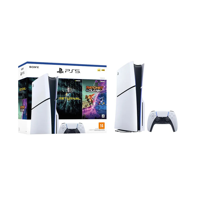 Console Sony PlayStation 5 Slim + Returnal e Ratchet & Clank - SO000124PS5 Branco/ Preto