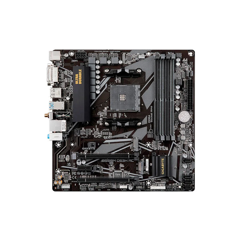 Placa Mãe Gigabyte B550M DS3H (Rev 1.7), AMD AM4, Micro ATX DDR4